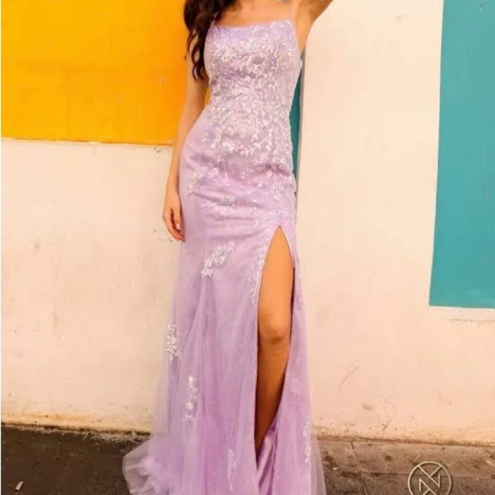 light purple prom dress by nox anabel